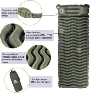 Unigear Ultralight Inflatable Sleeping Pad – Compact Air Camping Mat, 187x66cm