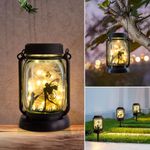 MARCHIORI Mason Jar 3 in 1, Gifts for Mom, Grandma, Women and Everyone, Gardening Gifts, Solar Outdoor Garden Lights, Fence Lights, Path Lights, Decorative Lights, Parental Gifts