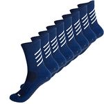 Gogogoal Anti-slip Sports Sock for Boy Girl Toddler Non skid Slipper Sock Kid Trainning Sock for Soccer Running Football Yoga Navy M 4P