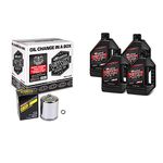 Maxima Racing 90-119014PC Quick Change Twin Cam Synthetic 20W-50 Chrome Filter Engine Oil Change Kit