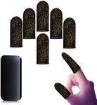 6 Pieces Mobile Gaming Finger Sleeves - Bluradio Finger Sleeves Perfect Touchscreen Glide – 0.15mm Ultra-Thin Silver Fiber Breathable Sweatproof Anti-Slip
