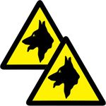 2 x Large Warning Guard Dogs Security Vehicle Stickers - Pack of 2 Dog Van Decals