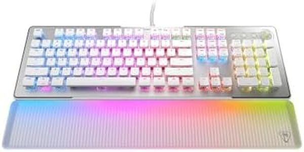 Turtle Beach Vulcan II Max – Optisch-mechanische PC-Tastatur, anpassbare RGB-Beleuchtung, Handballenauflage, lineare Titan II-Schalter, Aluminiumplatte – Weiß