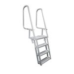 Extreme Max 3005.4116 Silver 4-Step Deluxe Flip-Up Dock Ladder