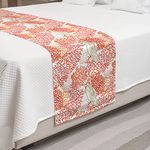 Ambesonne Underwater Bed Runner, Sea World Pattern with Tortoiseshell Swimming Amongst Coral Reef, Decorative Accent Bedding Scarf for Hotels Homes and Guestrooms, King, Coral Orange