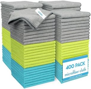 AIDEA Microfiber Cleaning Cloth-400PK, Soft Microfiber Towels for Cars, Absorbent Cleaning Rags, Lint-Free Streak-Free Wash Cloths for House, Kitchen, Window(12in.x12in)