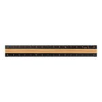 DESIGNPHIL 42270006 Midori Ruler, Aluminum & Wood Ruler, 5.9 inches (15 cm), Black