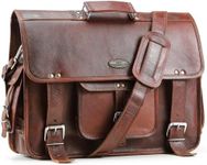 Handmade World Leather Messenger Bags Men Women 18" Mens Briefcase Laptop Bag Best Computer Shoulder Satchel School Distressed Bag (13" X 18")