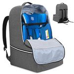 Teamoy Car Seat Travel Bag, Car Seat Gate Check Bag with Top Handle and Reflective Tapes, Infant Carseat Carrier Covers for Airplane, Gray