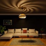 EIGEN Pendant Lights for Ceiling - Wooden Hanging Lights for Living Room Chandelier for Living Room Modern Jhumar Ceiling Light for Living Room & Hall Modern (Mini Mystique - Natural)