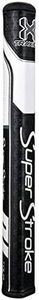 SuperStroke Traxion Tour Golf Putter Grip, Black/White (Tour 2.0) | Advanced Surface Texture That Improves Feedback and Tack | Minimize Grip Pressure with a Unique Parallel Design | Tech-Port