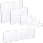 UCEC 7 Pieces Acrylic Stamp Block Assorted Sizes Clear Acrylic Mounting Blocks Set, Decorative Stamp Blocks with Grid Lines for Scrapbooking Crafts Making