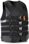 XGEAR Adult USCG Life Jacket Vest Water Sports (Black, L)