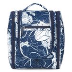 Travel Hanging Toiletry Wash Bag Makeup Cosmetic Organizer for Women (Blue Lotus (Medium))