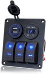 3 Gang Switch Panel, EilxMag Blue M