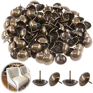 Keadic Antique Upholstery Tacks Furniture Nails Pins Assortment Kit for Upholstered Furniture Cork Board or DIY Projects - Bronze