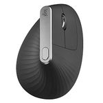 Logitech MX Vertical Ergonomic Mouse, Multi-Device, Bluetooth or 2.4GHz Wireless with USB Unifying Receiver, 4000 DPI Optical Tracking, 4 Buttons, Fast Charging, Laptop/PC/Mac/iPad OS- Black