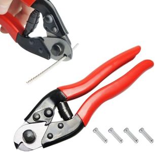 Muzata Stainless Steel Cable Cutter Wire Rope Shearing Forceps for Bicycle Cable and Housing+ 4Pcs Bike Brake Cable Cap End Tips as Gift