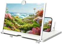 Smartphone Screen Magnifier 3D HD Foldable Amplifier Phone Stand with Adjustable Angle, Mom Dad Family Portable Universal Enlarger Movies Gaming Video (12 Inch-White)