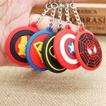 LA BELLEZA Marvel Avengers DC Superheroes Rubber Keychain Pack Of 12 (Contemporary)