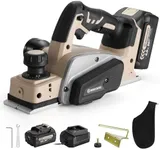 WOODSTARTER Cordless Electric Hand Planer, 15000RPM Brushless Motor, 3-1/4 Inch Planing Width,20V 4.0Ah Battery, Charger, Edge Guide & Dust Bag Included, Ideal for Wood Chamfer & Smooth Finish