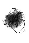 BABEYOND Women's Fascinators Hat Mesh Feather Fascinator Veil Kentucky Derby Hat for Cocktail Tea Party (Black)