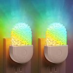 TONGLIN Night Lights, 2 Pack Night Lights Plug Into Wall, 8-Color RGB LED Nightlight Color Changing, Plug in Night Light for Home Decor(Bubble)