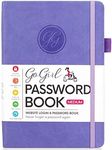 GoGirl Password Book with Alphabetical tabs – Internet Address & Password Keeper Logbook for Password Organization, Journal Notebook for Saving Website Logins. Medium Size 5.3″ x 7.7″, Lavender