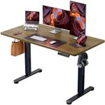 ErGear Standing Desk, 120x60cm Height Adjustable Electric Standing Desk, Sit Stand Desk with Splice Board, Stand Up Desk with Backpack Hook and 4 Memory Smart Pannel, Home Office Desk (Espresso)