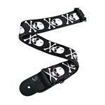 D'Addario Accessories Guitar Strap - Guitar Accessories - Electric Guitar Strap, Acoustic Guitar Strap, Acoustic Electric Guitar Strap & Bass Guitar Strap - Woven - Cross Bone Skull