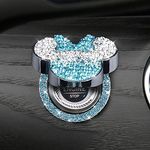 Pangpai Blue Crystal Rhinestones Car Engine Start Stop Button Cover, Zinc Metal, Interior Sticker for Women