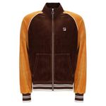 Fila Mens Liston Retro Colour Block Velour Track Top - Brown (UK, Alpha, XL, Regular, Regular)