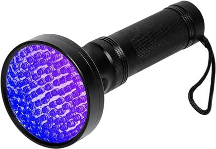 LudoPam UV Black Light Flashlight - Super Bright 100 LED Blacklight Flashlights for Pet Dog Cat Urine Detection, Scorpion, Bed Bug, Resin Curing Handheld UV Flashlight
