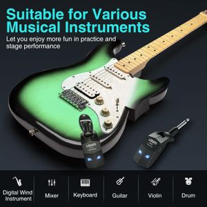 LEKATO Wireless Guitar System – Rechargeable Transmitter & Receiver