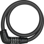 ABUS cable lock Tresor 6412C - Combination lock, individually adjustable - Steel cable with plastic coating - ABUS security level 4 - 85 cm, black