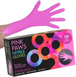 FRAMAR Pink Gloves Disposable Latex Free Large – Nitrile Gloves Large, Cooking Gloves, Latex Gloves, Mechanics Gloves, Disposable Gloves Large, Non Latex Gloves, Tattoo Gloves, Powder Free Gloves 100