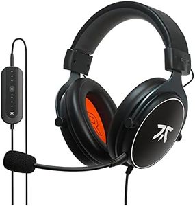 Fnatic REACT+ Gaming Headset for Esports with 53mm Drivers, Precise 7.1 Surround Sound and Advanced USB Sound Card, [Windows compatible], Metal Frame, Broadcaster Detachable Microphone, 3.5mm Jack