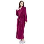 Womens Long Robe Comfy Warm Soft Spa Plush Bathrobe Sleepwear for Ladies