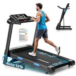 Treadmills Foldable with Electric Auto 12% Incline,3.0HP Walking Pad 1-14KM/H for Home Gym Jogging,352LB Capacity Running Machine with LED Display & Fitness App
