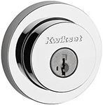 Kwikset 91580-004 Round Single Cylinder Deadbolt Featuring SmartKey in Polished Chrome