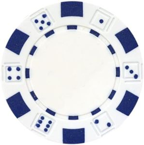 DA VINCI 50 Clay Composite Dice Striped 11.5 gram Poker Chips, White