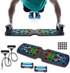Mualady 14 in 1 Push Up Board, Portable Pushup Bars for Men, Muscle Max Push Board, Foldable Gym Home Exercise Board, Anti Slip Standing Workout Board with Resistance Bands