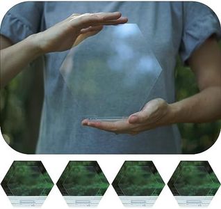 Cedar and Ink X-Large 8" Hexagon Acrylic Signs - Set of 5 Blanks with Stand for Wedding Shower DIY Glass Tiles - Table Numbers 1-20