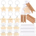 30 Sets Thank You Gifts Appreciation Keychain Gifts for Teacher Coworkers Nursery Thank You Cards with Organza Bags Inspirational Star Keyring for Thanksgiving Christmas Leaving keychain Gifts