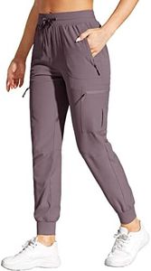 VILIGO Hiking Pants Women Lightweight Quick Dry Water Resistant Cargo Joggers with Pockets Purple M