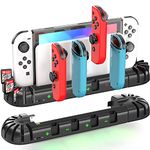 Switch Controller Charger Dock Station for Joycons, OIVO Upgraded 16 Game Slots Charging Dock Compatible with Nintendo Switch & OLED Model Joy-con, Charger for Nintendo Switch Joycon Controllers-Black