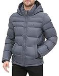 Tommy Hilfiger Men's Classic Hooded Puffer Jacket (Standard and Big & Tall), Charcoal, Medium