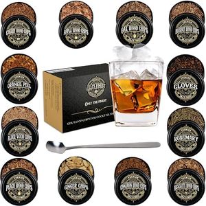 12 Wood chips for Cocktail Smoker/Smoke Gun| Woodchips for Smoking Whiskey/Bourbon/Old Fashioned| Cherry, Apple, Oak, Hickory, Cinnamon, Ginger, Orange Peel, Cloves, Alder, Peach, Rosemary, Mesquite