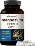 Pure Magnesium Glycinate for Sleep, 200mg with Valerian Root, 300 Capsules | 100% Chelated & Purified Mineral Supplement – Ultra High Absorption – Non-GMO, Gluten Free