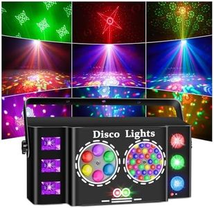 bubusan DJ Party Lights with Remote, DMX 512 Controller Stage Lighting with Red Green Light, Sound Activated Strobe Lights, LED Disco Ball for Parties Halloween Christmas Clubs, KTV